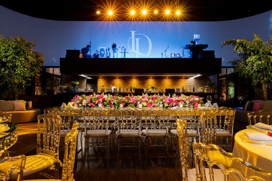 Luxurious gaming venue with modern design and lighting